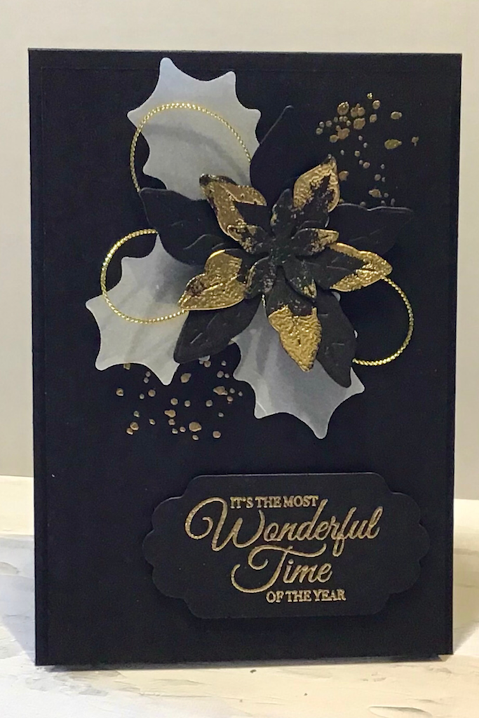 Black and Gold Poinsettia Petals  / Stampin Up