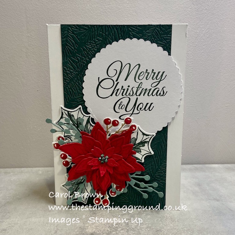 Embossed Poinsettia Petals Card