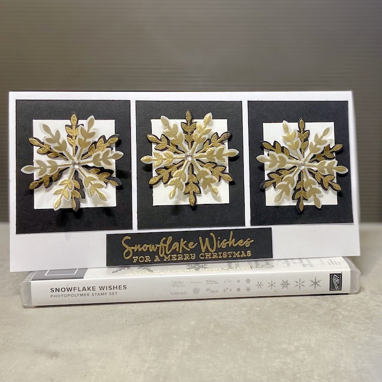 Black and Gold Snowflake Wishes